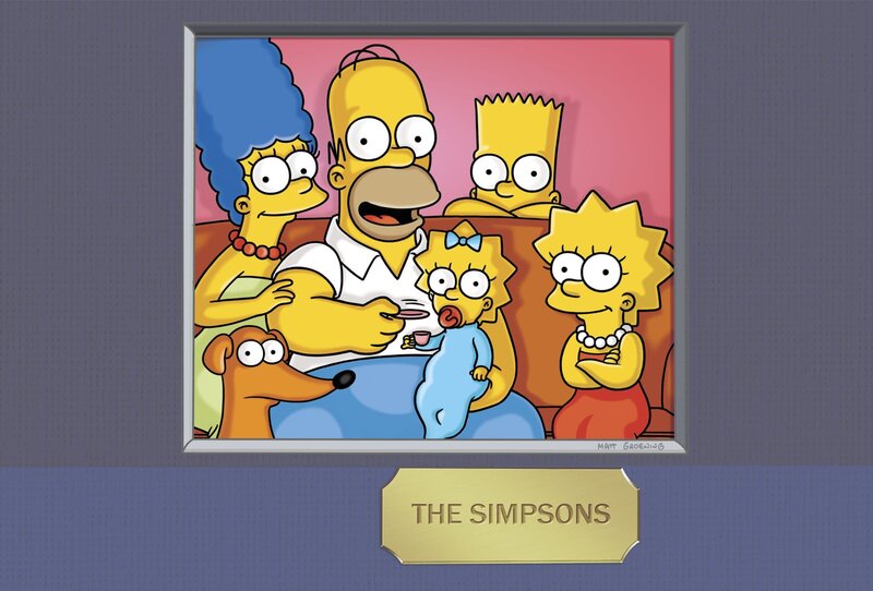 (24. Staffel) – Die Simpsons: Maggie (3.v.l.), Marge (l.), Homer (2.v.l.), Bart (2.v.r.) und Lisa Simpson (r.) … – Bild: Twentieth Century Fox Film Corporation