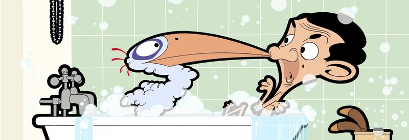 v.li.: Stork, Mr. Bean – Bild: Mr Bean TM and © Tiger Aspect Productions Ltd 2002 /​ © Tiger Aspect Productions Ltd 2020