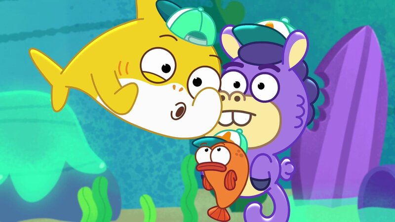 L-R: Baby Shark, William, Chucks. – Bild: Nickelodéon Junior