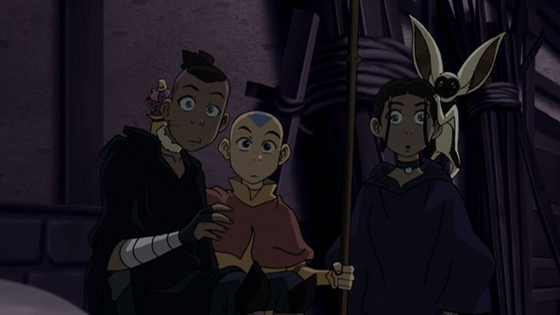 L-R: Sokka, Aang, Katara, Momo – Bild: Viacom