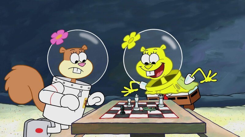 L-R: Sandy, SpongeBob – Bild: ANNÉE Viacom International Inc. Tous droits réservés. Nickelodeon, Bob l’éponge et tous les autres titres, logos et personnages qui y sont associés sont des marques de commerce de Viacom International inc. Créé par Stephen Hillenburg.