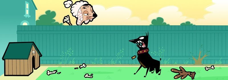 v.li.: Mr. Bean, Fang – Bild: Mr Bean TM and Tiger Aspect Productions Ltd