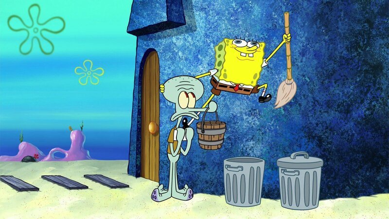 L-R: Squidward, SpongeBob – Bild: Paramount