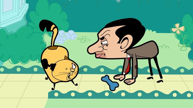 Second from the left: Mr. Bean (voiced by Rowan Atkinson) – Bild: Boomerang (DE) /​ Tiger Aspect Productions