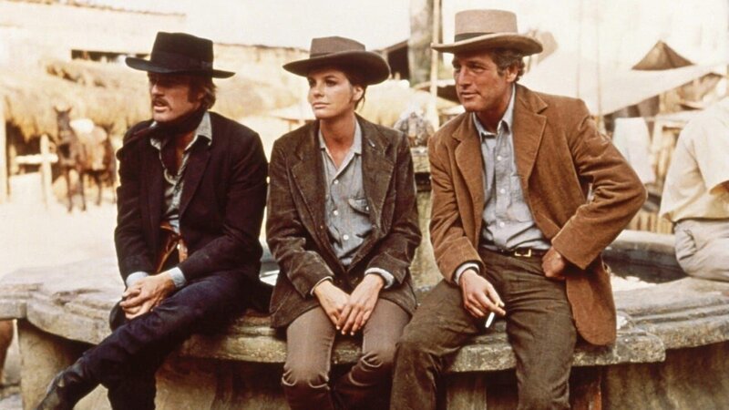 L-R: Sundance Kid (Robert Redford), Etta Place (Katharine Ross) und Butch Cassidy (Paul Newman) – Bild: PLURIMEDIA (Campanile Productions / Twentieth Century Fox) L-R: Sundance Kid (Robert Redford), Etta Place (Katharine Ross) und Butch Cassidy (Paul Newman) – Bild: PLURIMEDIA (Campanile Productions / Twentieth Century Fox)