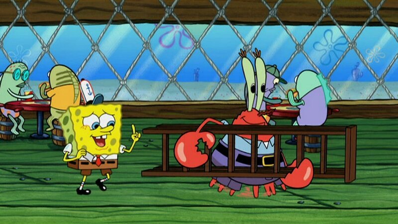 L-R: SpongeBob, Mr. Krabs – Bild: ViacomCBS