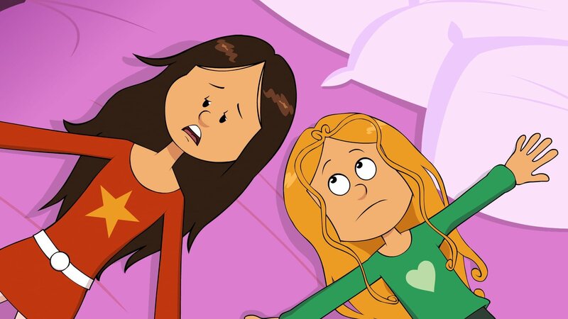 Wendy und Marine liegen entmutigt auf ihrem Bett und stellen fest: ein Leben ohne Handy ist möglich, aber sinnlos. – Bild: NDR/​Bamboo Production/​Samka