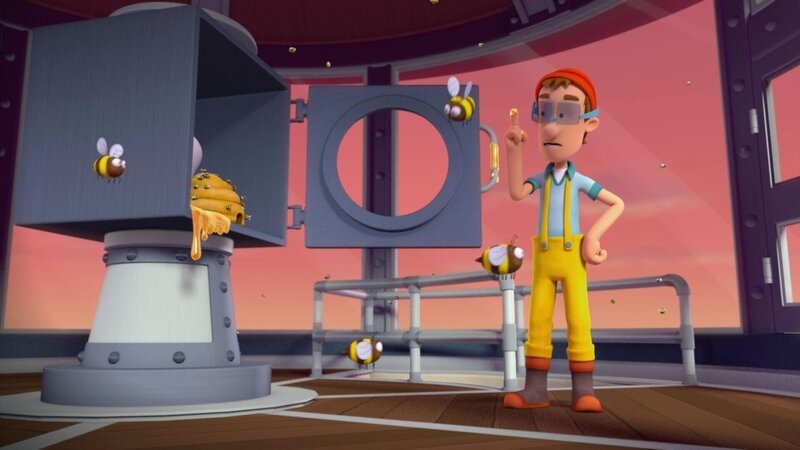 Käpt’n Tollpatschs Leuchtturm scheint nicht mehr richtig zu funktionieren. Ob es an den Bienen liegt?  +++ – Bild: SUPER RTL /​ Der Bienenumzug