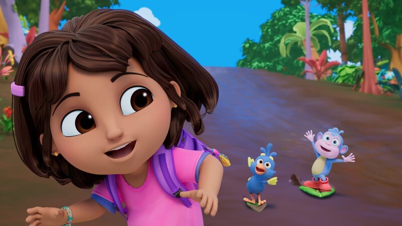 v.li.: Dora, Lorito, Boots – Bild: Paramount