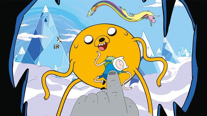 Top to bottom: Lady Rainicorn (Niki Yang), Jake (John DiMaggio), Finn (Jeremy Shada) – Bild: Cartoon Network
