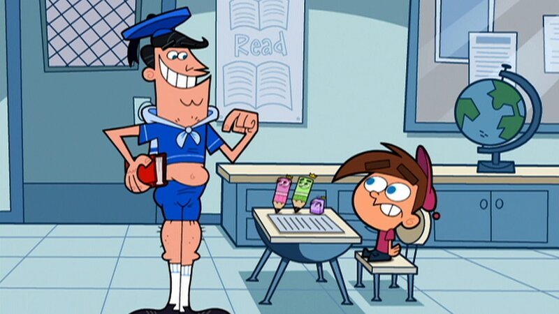 L-R: Mr. Turner, Wanda, Cosmo, Poof, Timmy – Bild: Paramount L-R: Mr. Turner, Wanda, Cosmo, Poof, Timmy – Bild: Paramount