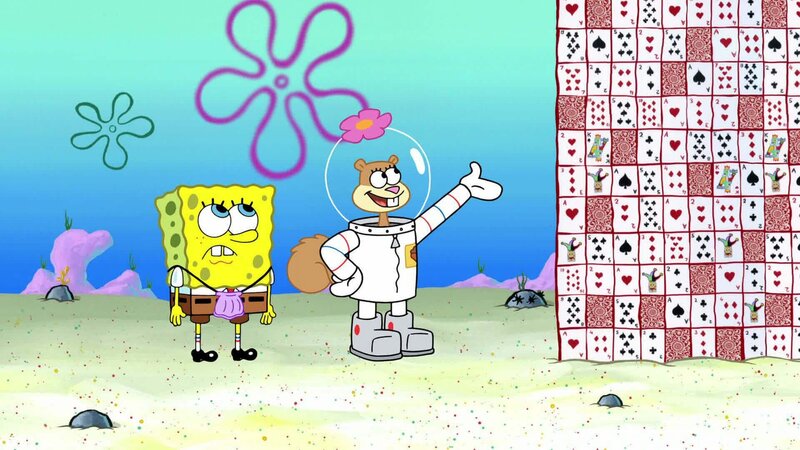 L-R: SpongeBob, Sandy – Bild: ANNÉE Viacom International Inc. Tous droits réservés. Nickelodeon, Bob l’éponge et tous les autres titres, logos et personnages qui y sont associés sont des marques de commerce de Viacom International inc. Créé par Stephen Hillenburg.