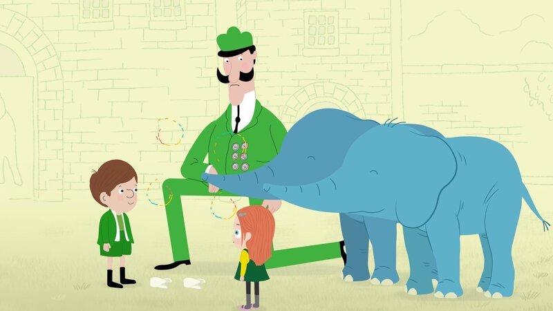 Jimmy hat einen Zahn verloren und ein Geschenk von der Zahnfee bekommen. Die Elefantenkinder Ella und Enzo möchten, dass die Zahnfee auch zu ihnen kommt. – Bild: KiKA/​Igloo Productions Ltd.
