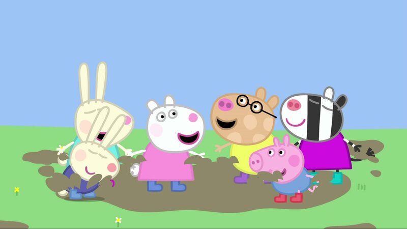 L-R: Richard Rabbit, Rebecca Rabbit, Suzy Sheep, Pedro Pony, George Pig, Zoë Zebra – Bild: Paramount