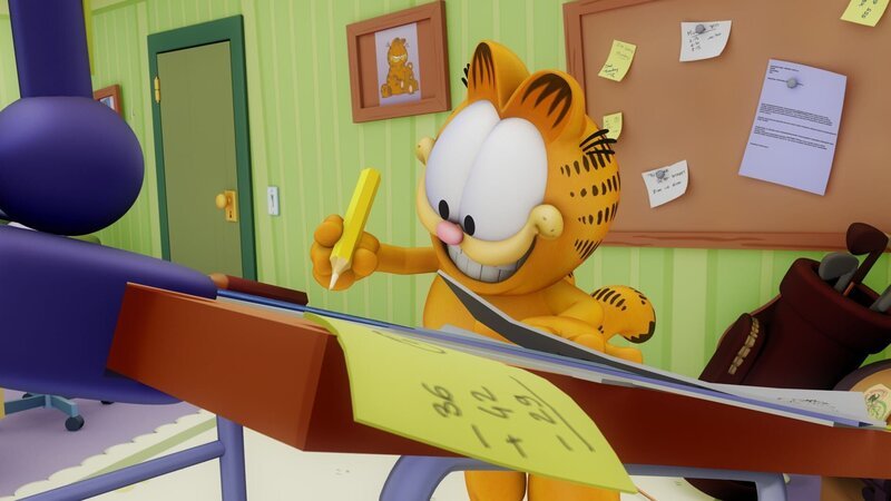 Garfield schmiedet einen Plan, um seine Freunde vor den Hundefängern Pete und Al zu beschützen, die es mittlerweile sogar auf streunende Katzen abgesehen haben. – Bild: HR/​DARGAUD MEDIA