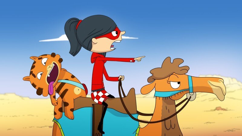 Verfolgungsjagd per Wüstenschiff – Jean Cat wird seekrank. – Bild: WDR/​Cyber Group Studios/​KD Productions Toons&Games/​Televisió de Catalunya