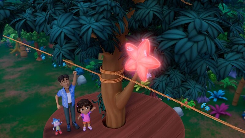 Die Zwillinge feiern ihre erste Piñata-Party, aber niemand kann die Piñata öffnen. Die Verwendung des sendungsbezogenen Materials ist nur mit dem Hinweis und Verlinkung auf RTL+ gestattet. – Bild: Foto: SUPER RTL /​ Boots und seine Stiefel /​ Die Piñata-Party