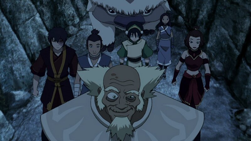 L-R: Zuko, Sokka, Bumi, Appa, Toph, Katara, Suki – Bild: Nicktoons