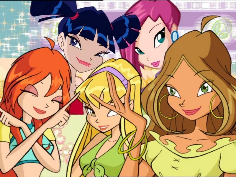 L-R: Princess Bloom, Musa, Princess Stella, Tecna, Flora. – Bild: Viacom
