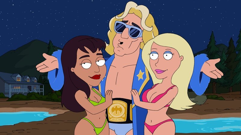 Ric Flair (M.) – Bild: Paramount /​ FOX /​ 2011 FOX BROADCASTING /​ THE CLEVELAND SHOW ™ and © 2011 TCFFC ALL RIGHTS RESERVED.