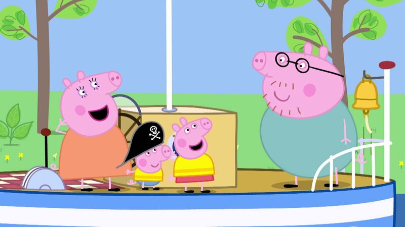 L-R: Mummy Pig, George Pig, Peppa Pig, Daddy Pig – Bild: Paramount