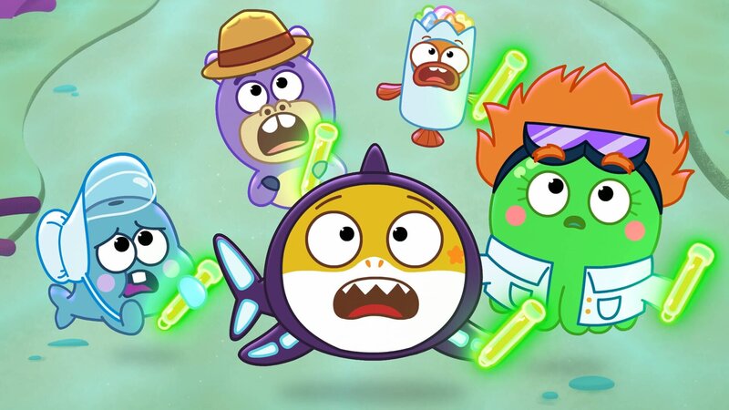 v.li.: Hank, Chucks, Baby Shark, William, Vola – Bild: Paramount