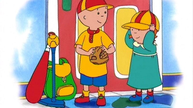 Caillou und Rosie freuen sich darauf, Papas Baseballteam anzufeuern. – Bild: SUPER RTL Das SUPER RTL-Bildmaterial darf nur zur redaktionellen Berichterstattung im Zusammenhang mit der jeweiligen Sendung unter Angabe der Credits und Beachtung der unter http:/​/​kommunikation.superrtl.de genannten Nutzungsbeschränkungen verwendet wer