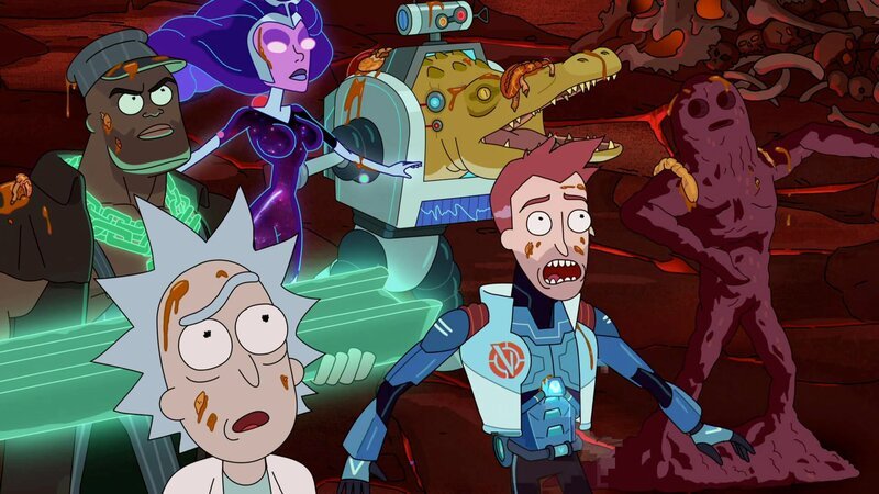 L-R: Alan Rails, Rick, Supernova, Crocubot, Vance Maximus, Million Ants – Bild: Paramount