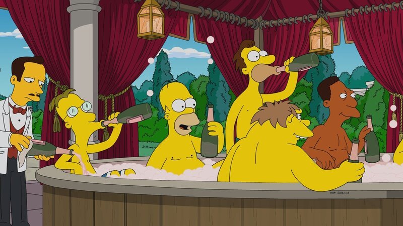 Homer and Marge compete to be the topic of Lisa’s „Most Interesting Person I Know“ essay. Lisa instead chooses Professor Frink. While Lisa works on the essay, Frink develops a cryptocurrency, overtaking Mr. Burns’ title of richest man in Springfield. With new fame, Frink struggles to know who his real friends are, while Mr. Burns schemes to take his title back in the „Frinkcoin“ episode of THE SIMPSONS. – Bild: Twentieth Century Fox Film Corporation
