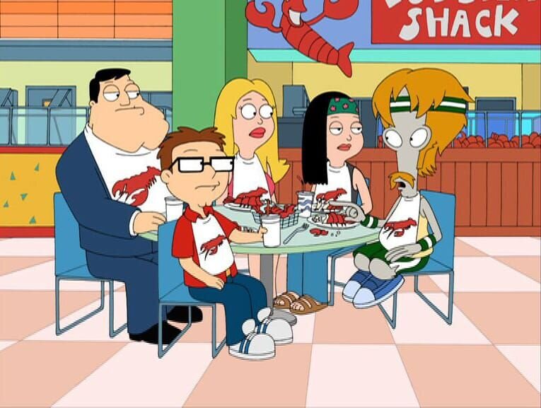 L-R: Stan, Steve, Francine, Hayley, Roger – Bild: 2008 Twentieth Century Fox Film Corporation. All rights reserved. Lizenzbild frei