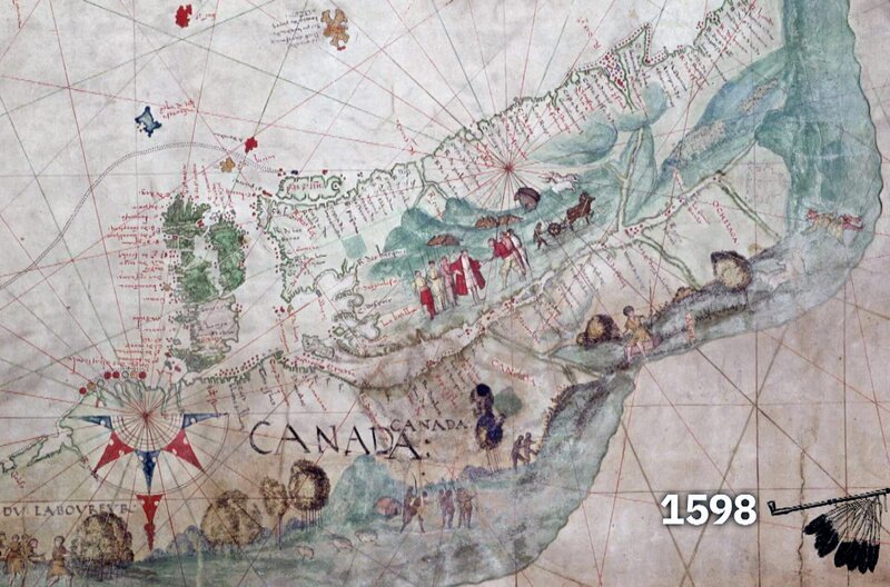 Um das Jahr 1598 gehen die Franzosen in Nordamerika wieder auf Entdeckungsreise und begegnen dort indigenen Völkern, die am Ufer des Sankt-Lorenz-Stroms leben. – Bild: Les Films d’Ici