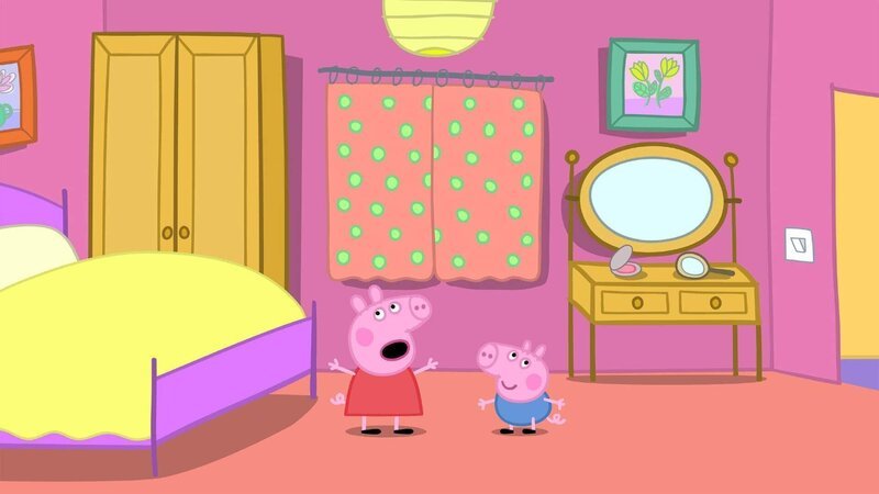 Beim Suchspiel mit Papa WUtz können Peppa und Schorsch einfach nichts Blaues finden. – Bild: Astley Baker Davies Ltd and Entertainment One UK Ltd. HASBRO TM & 2021 Hasbro