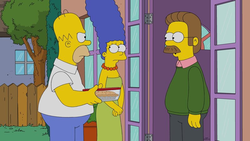 THE SIMPSONS: Bart bonds with Ned Flanders, which leaves Homer jealous, so he retaliates by mentoring Nelson Muntz. Then, a heroic act by Homer makes Bart look up to him again in the ÒBetter Off NedÓ episode of THE SIMPSONS airing Sunday, March 15 (8:00⁠–⁠8:30 PM ET/​PT) on FOX. – Bild: Twentieth Century Fox Film Corporation