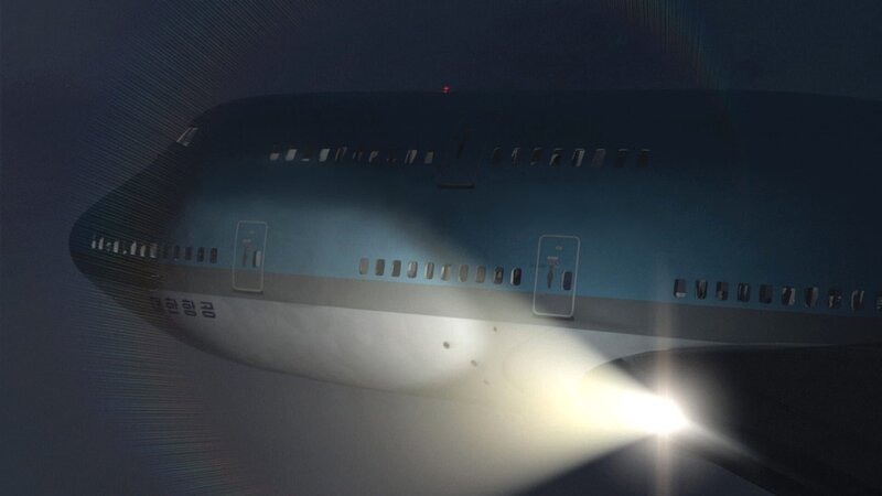 Korean Air 801 vor dem Absturz, CGI – Bild: The National Geographic Channel.