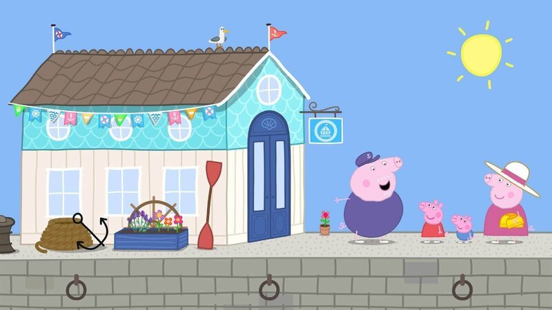 Peppa und Schorsch verbringen den Tag mit Oma und Opa Wutz beim Segeln. – Bild: Astley Baker Davies Ltd and Entertainment One UK Ltd. HASBRO TM & 2021 Hasbro