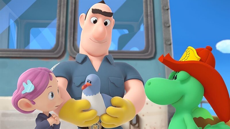 David und Stella sind sich sicher – Grisu ist der perfekte Fluglehrer für die Möwe Sally. – Bild: ZDF/​2023 MONDO TV Group/​Pagot/​Calidra/​T2T/​ZDFS