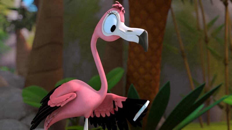 Flora ist ganz begeistert von ihrem neuen Handy. – Bild: ZDF/​Gaumont Animation/​PP Animation III Inc.