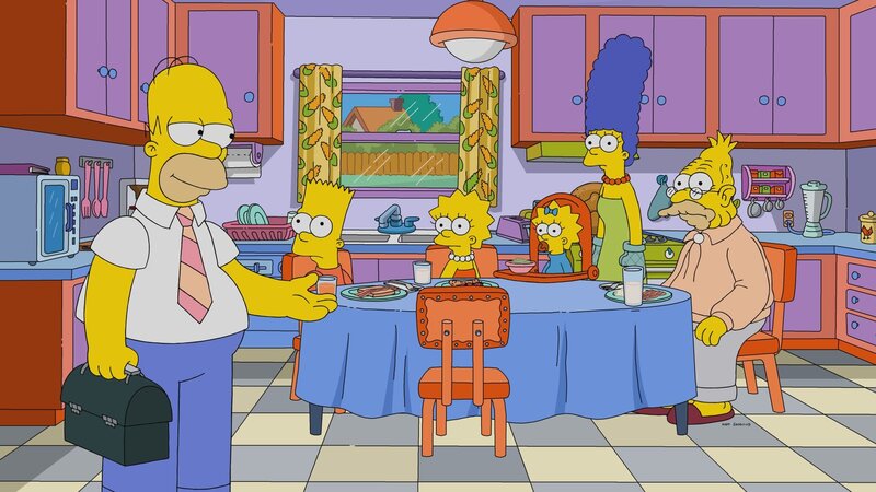 (v.l.n.r.) Homer; Bart; Lisa; Maggie; Marge; Grampa – Bild: Twentieth Century Fox Film Corporation