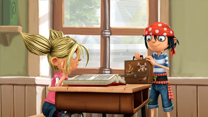 Während Matilda büffelt ist Jim mehr für Lernpausen. – Bild: WDR/​Cyber Group Studios /​ France Télévisions /​ Blue Spirit Studios /​ Sofitvcine 4