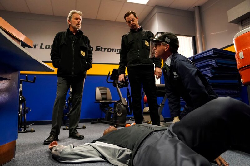 L-R: FBI Special Agent Alden Parker (Gary Cole), NCIS Special Agent Timothy McGee (Sean Murray), Medical Examiner Jimmy Palmer (Brian Dietzen) – Bild: CBS