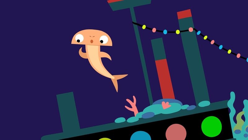 Den Hammerhai macht die Musik aus dem Wrack neugierig. – Bild: KiKA/​ SWR/​ Julia Ocker /​ Studio Film Bilder