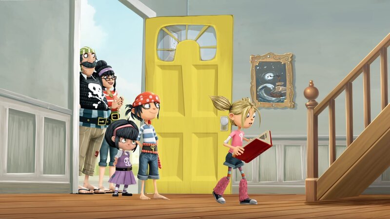 Matilda (re.) findet die Erklärung für das komische Plappern der Piraten. – Bild: KiKA