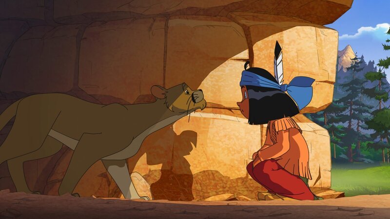 Yakari hilft dem Puma Weiße Pfote. – Bild: WDR/​Ellipsanime Productions/​Belvision/​Les Cartooneurs Associés/​2 Minute