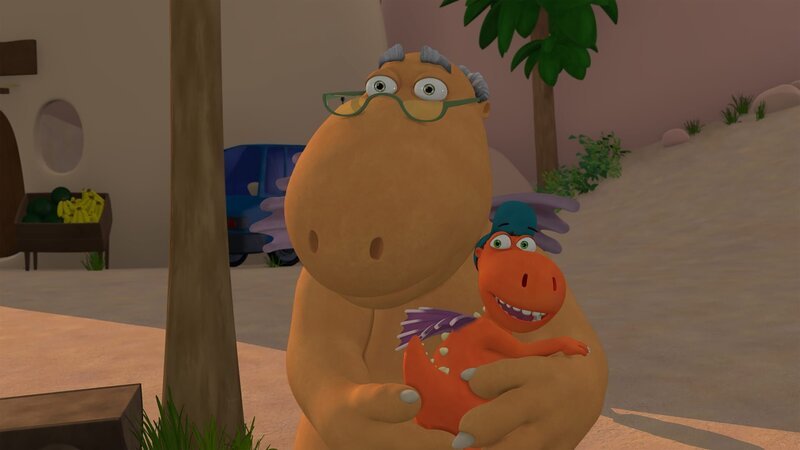 Kokosnuss und sein Opa freuen sich. Zu guter Letzt konnten sie Chef eine schöne Lektion erteilen. – Bild: ZDF/​Caligari