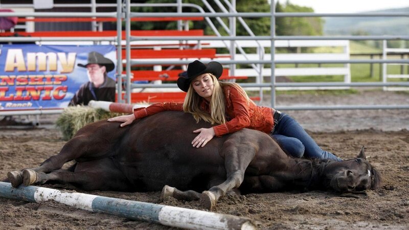Amy (Amber Marhall) zeigt in der Arena ihr Könne, was den Umgang mit Problempferden angeht. – Bild: MG RTL D