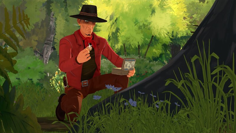 Joe versteckt das Diebesgut im Wald. – Bild: HR/​2019 Cyber Group