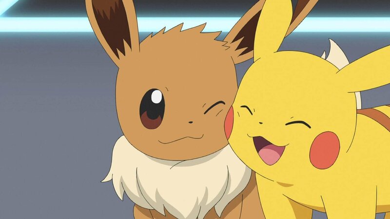 Chloe überlegt noch, ob sie eine Pokémon-Trainerin werden will und jemals selbst ein Pokémon fangen wird. Ihr wird die Entscheidung jedoch abgenommen, als ein Evoli aus dem Labor für Evoli-Entwicklung ausbricht und direkt auf Chloe zuläuft. – Bild: Pokémon