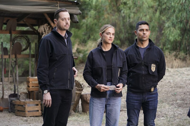 (v.l.n.r.) Timothy McGee (Sean Murray); Ellie Bishop (Emily Wickersham); Nick Torres (Wilmer Valderrama) – Bild: CBS Broadcasting, Inc.