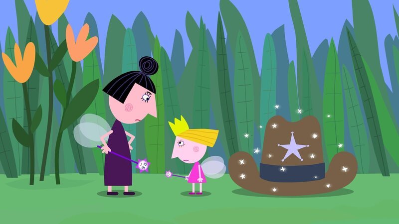 Nanny Plum (li.) muss Prinzessin Holly helfen, denn sie hat Ben in einen Hut verwandelt. – Bild: ZDF/​Astley Baker Davies Ltd/​Rubber Duck Entertainment