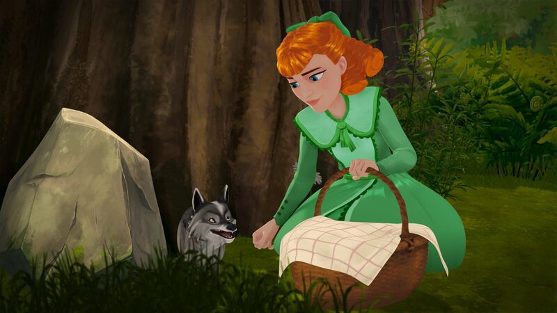 Amy findet ein kleines Wolfjunges und nimmt es mit. – Bild: HR/​ Cyber Group